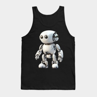 Futuristic White Toy Robot Tank Top